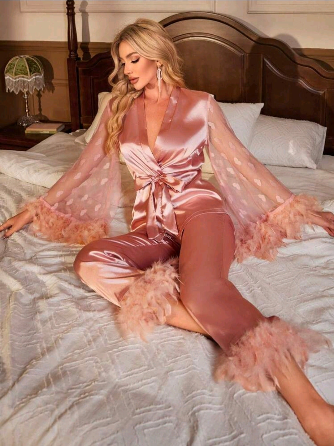 Shein komplet pidzama saten➡️M