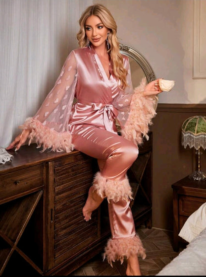 Shein komplet pidzama saten➡️M